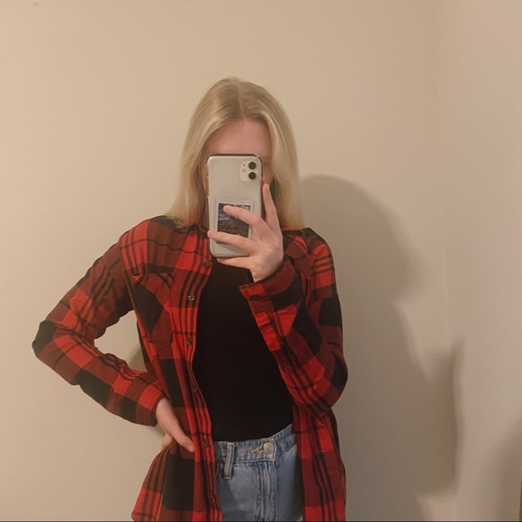 Old Navy Red and Black Flannel - Picture 2 of 5